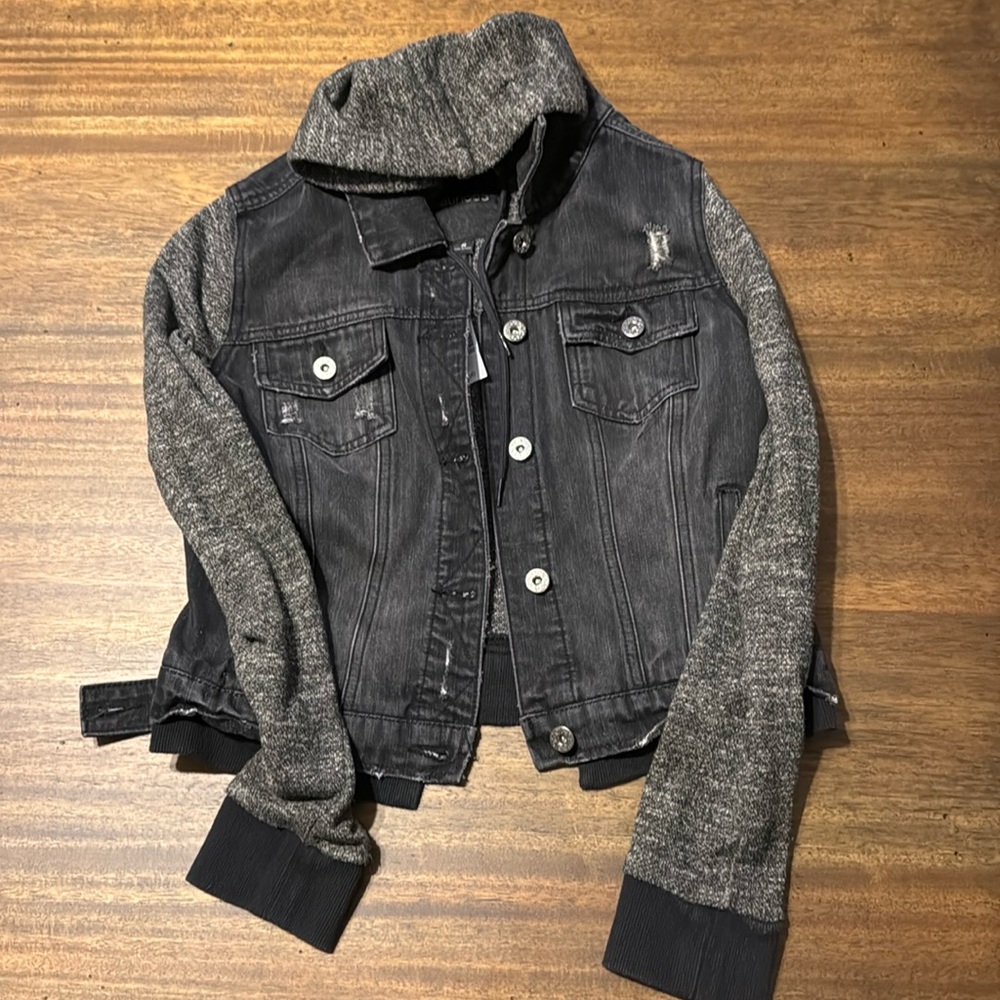 Black and grey Jean and sweater jacket